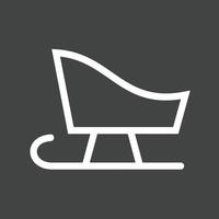 Sled Line Inverted Icon vector