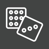 Dice I Line Inverted Icon vector