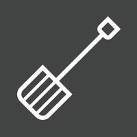Snow Shovel Line Inverted Icon vector