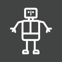 Robot Line Inverted Icon vector