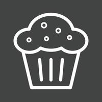 icono de línea de muffin invertida vector