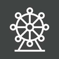 Ferris Wheel Line Inverted Icon vector