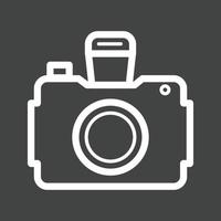 Camera II Line Inverted Icon vector