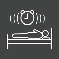 icono de línea invertida para dormir vector