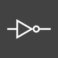 NOT Gate Line Inverted Icon vector