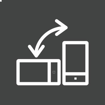 Auto rotation Line Inverted Icon vector