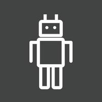Robot I Line Inverted Icon vector