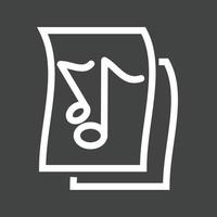 Music on Paper Line Inverted Icon vector