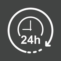 Round the Clock Line Inverted Icon vector