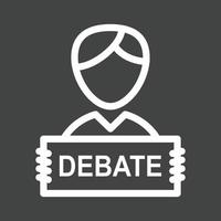 icono de línea de debate invertida vector