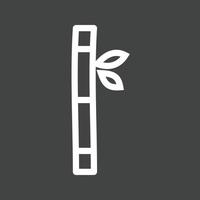 Bamboo Stick Line Inverted Icon vector