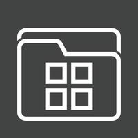 File Manager Line Inverted Icon vector