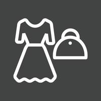 Ladies Shopping Line Inverted Icon vector