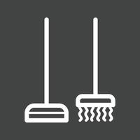 Broom Line Inverted Icon vector