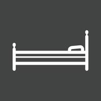 Bedroom Line Inverted Icon vector