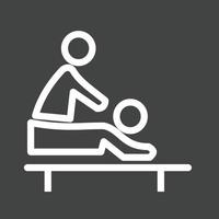 icono invertido de la línea de terapia de masaje vector