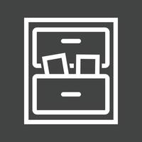 Files in Drawer Line Inverted Icon vector