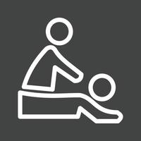 icono de línea de masaje invertida vector