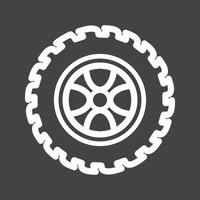 Tyre III Line Inverted Icon vector