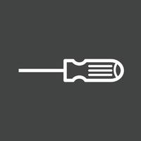 Screw Driver Line Inverted Icon vector