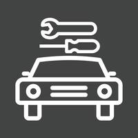 Car Repair II Line Inverted Icon vector