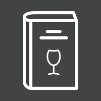 icono de línea invertida de recetas de bebidas vector