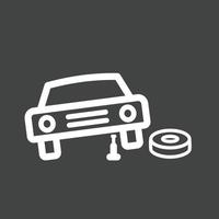 Changing Tyre Line Inverted Icon vector