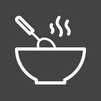 icono de línea de comida caliente invertida vector