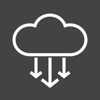 Cloud Input Line Inverted Icon vector