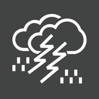 Thunderstorm Line Inverted Icon vector