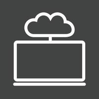 Cloud Connection Line Inverted Icon vector
