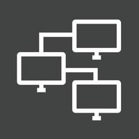 Systems Network Line Inverted Icon vector