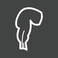 Rectum Line Inverted Icon vector