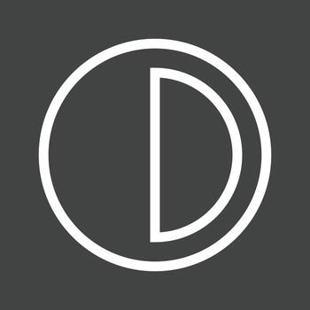 Half Pie Chart Line Inverted Icon vector