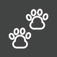 Paws Line Inverted Icon vector