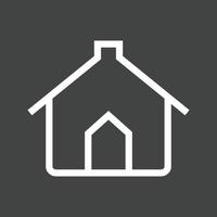 Pet House Line Inverted Icon vector
