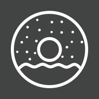 Doughnut sprinkled Line Inverted Icon vector