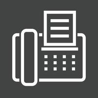 Fax Machine Line Inverted Icon vector