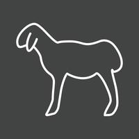 Sheep Line Inverted Icon vector