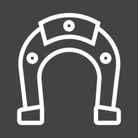 Horse Shoe Line Inverted Icon vector