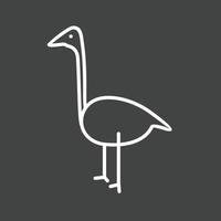 Flamingo Line Inverted Icon vector