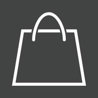 Shopping Bag Line Inverted Icon vector
