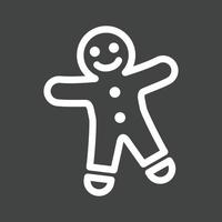 Ginger Bread Line Inverted Icon vector