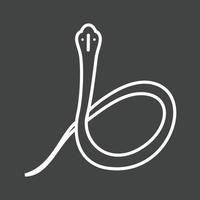 icono de línea de serpiente invertida vector