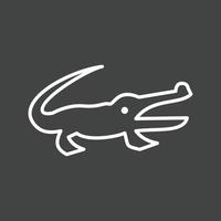 Alligator Line Inverted Icon vector