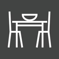 mesa de comedor i línea icono invertido vector