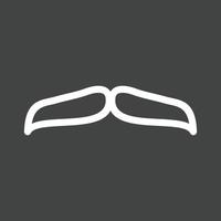 Moustache II Line Inverted Icon vector