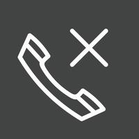 No Calls Line Inverted Icon vector