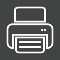 Printer XI Line Inverted Icon vector