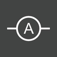 Ammeter Line Inverted Icon vector